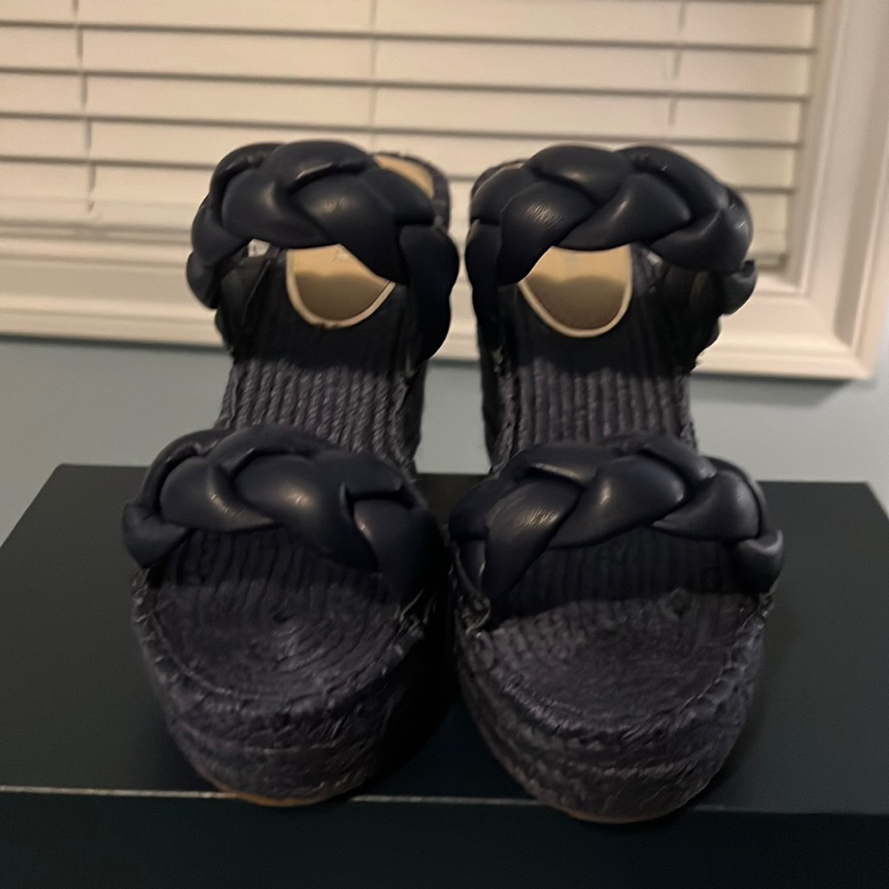 Brand new navy blue Olivia Braided Wedge Espadrille Sandal